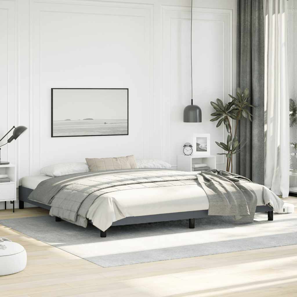 sengestel uden madras mørkegrå 193x203 cm kingsize velour