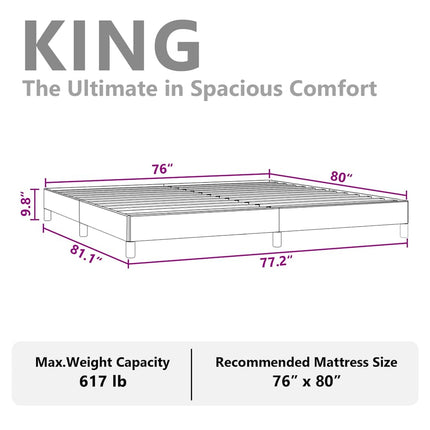sengestel uden madras mørkegrå 193x203 cm kingsize velour