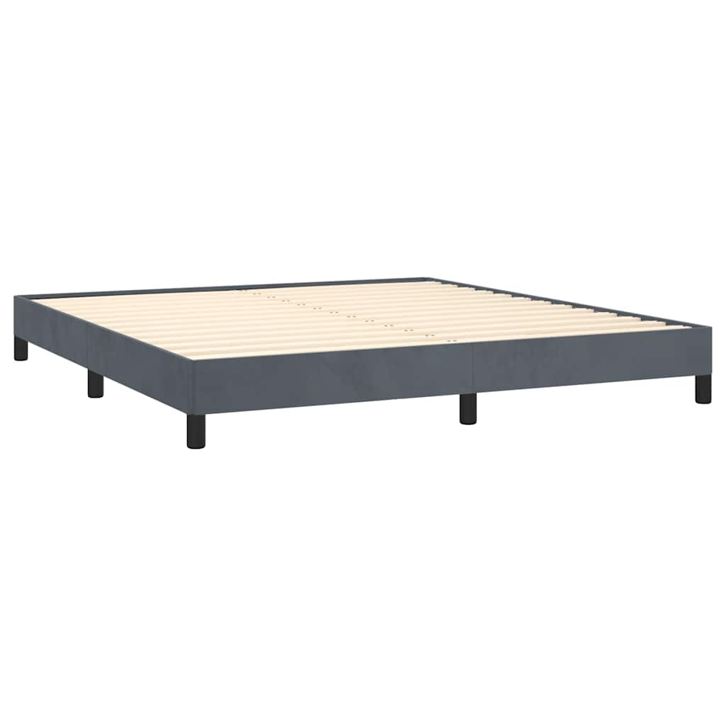 sengestel uden madras mørkegrå California king size velour