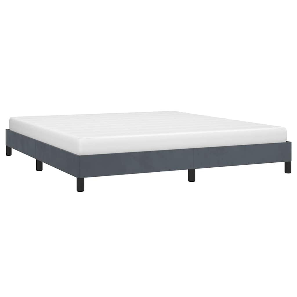 sengestel uden madras mørkegrå California king size velour