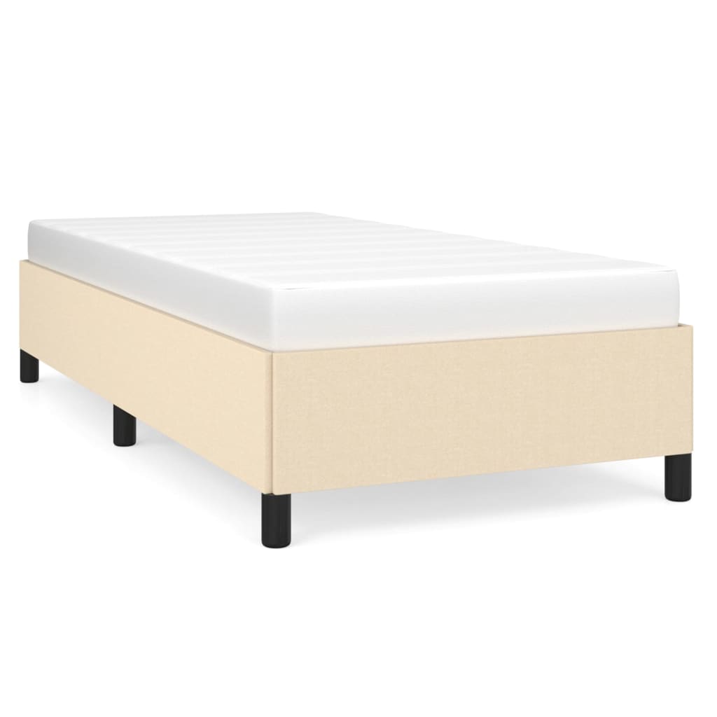 sengeramme uden madras 90x200 cm stof cremefarvet