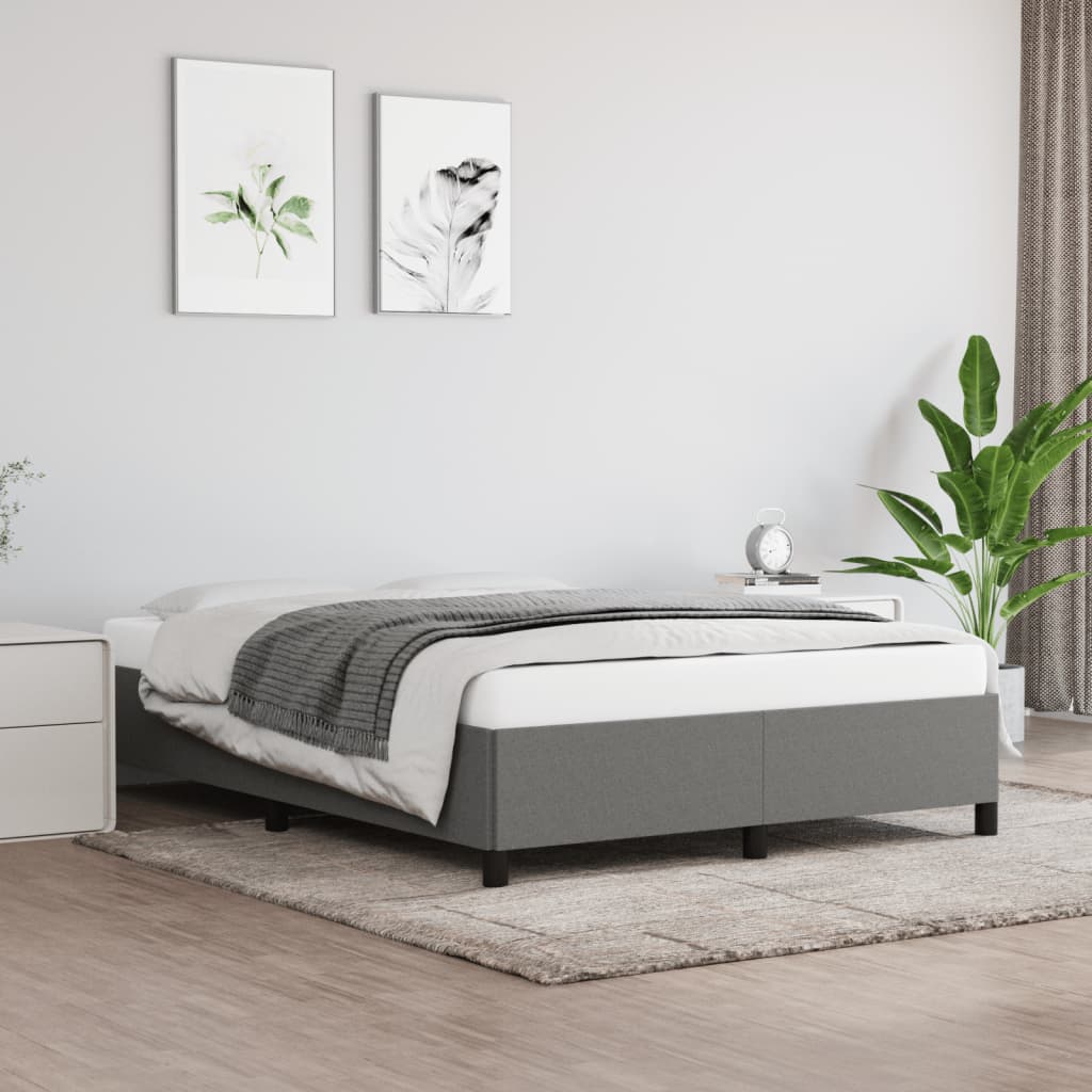 sengeramme uden madras 140x190 cm stof mørkegrå