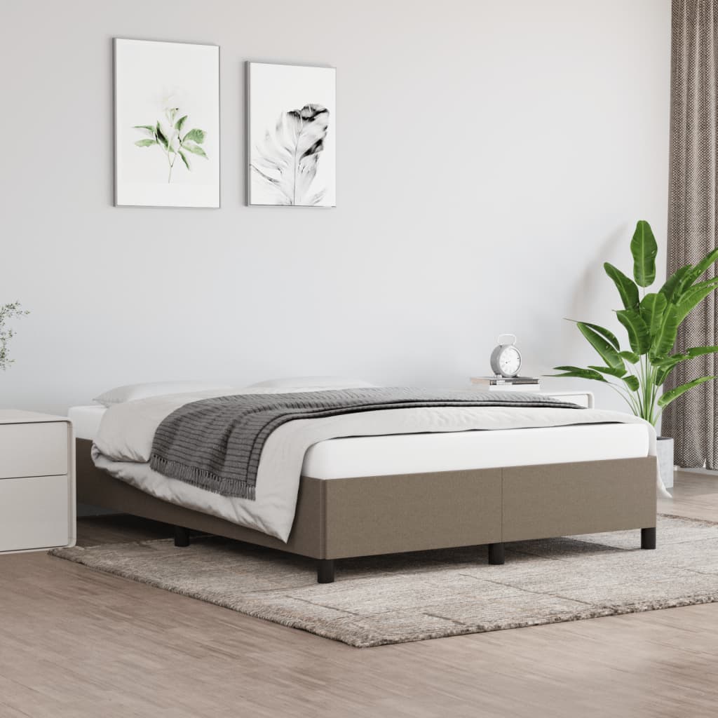 sengeramme uden madras 140x190 cm stof gråbrun