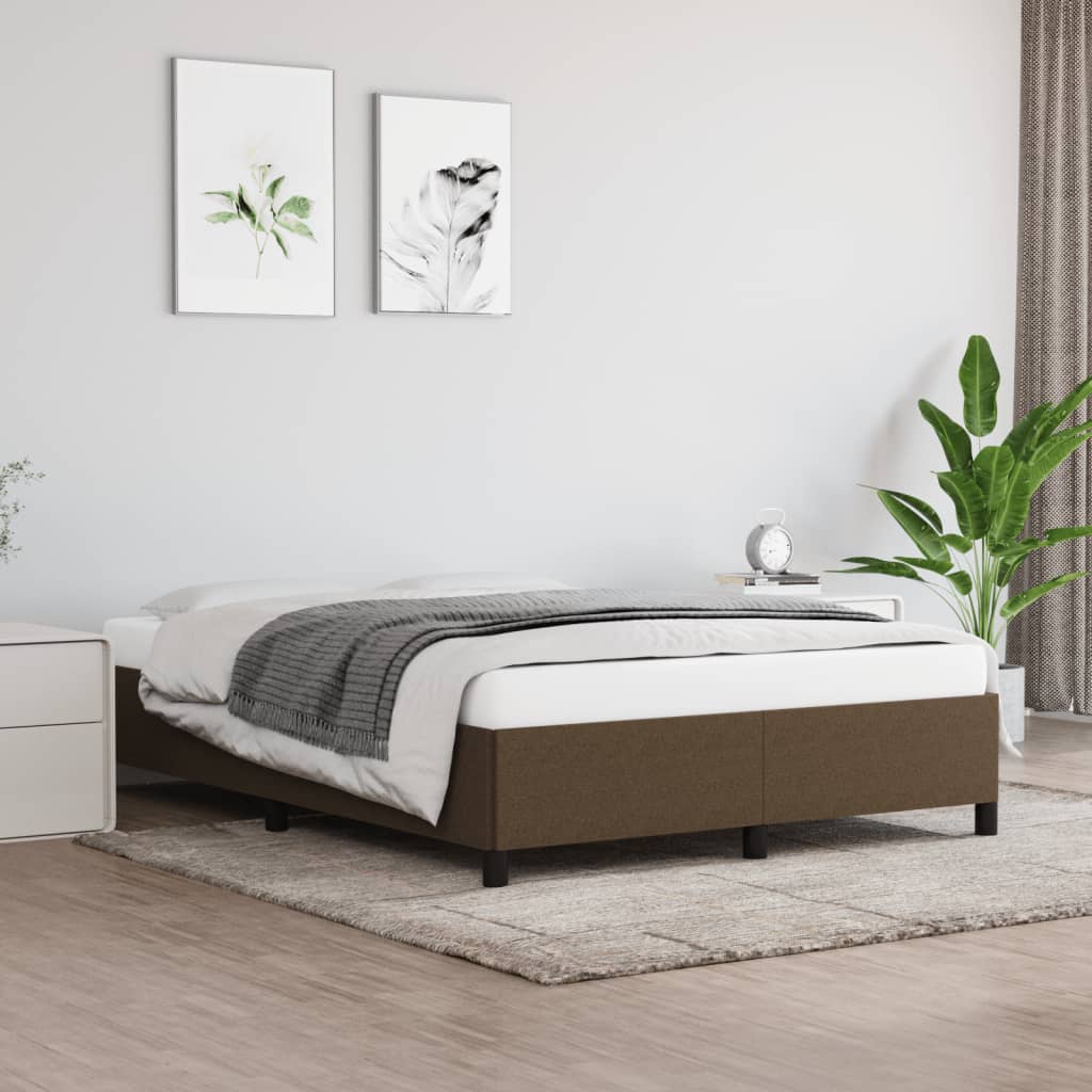 sengeramme uden madras 140x200 cm stof mørkebrun