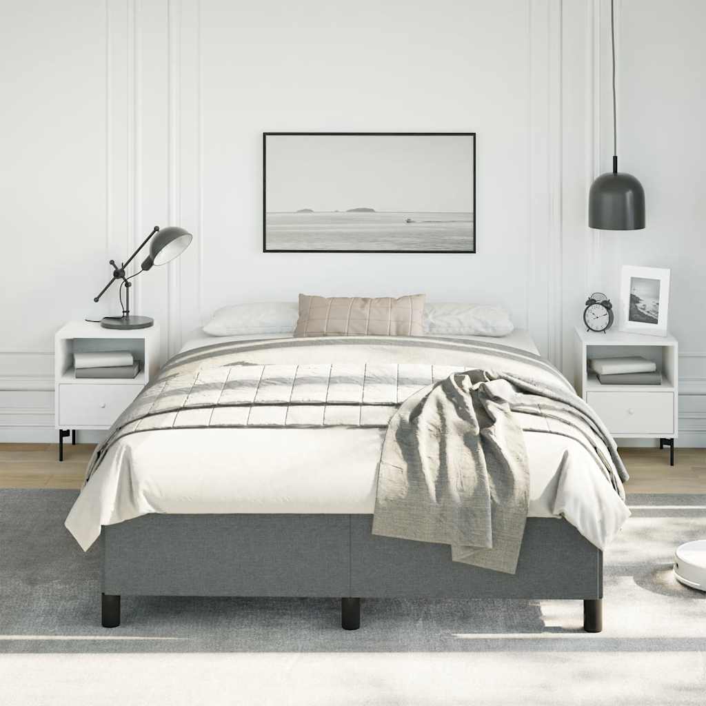 sengestel uden madras mørkegrå 137x190 cm stof