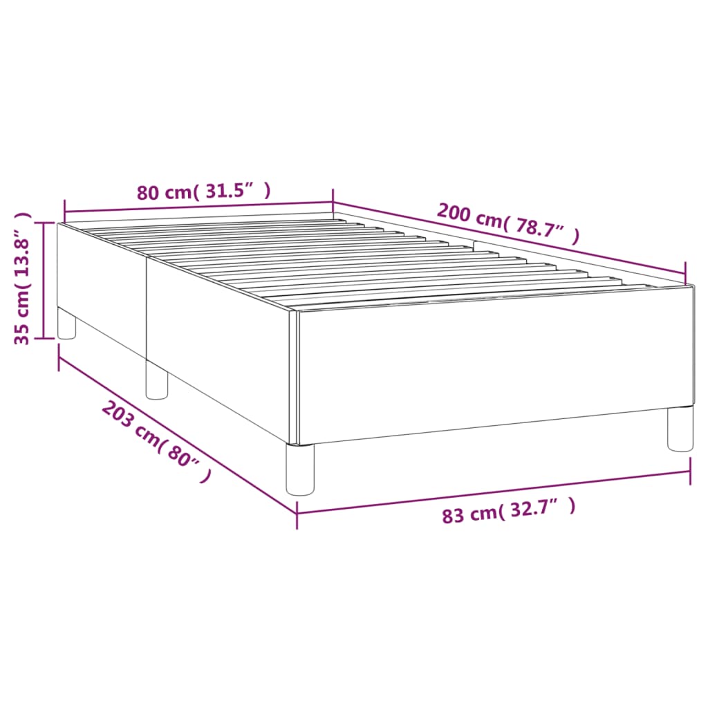 sengeramme uden madras 80x200 cm stof blå