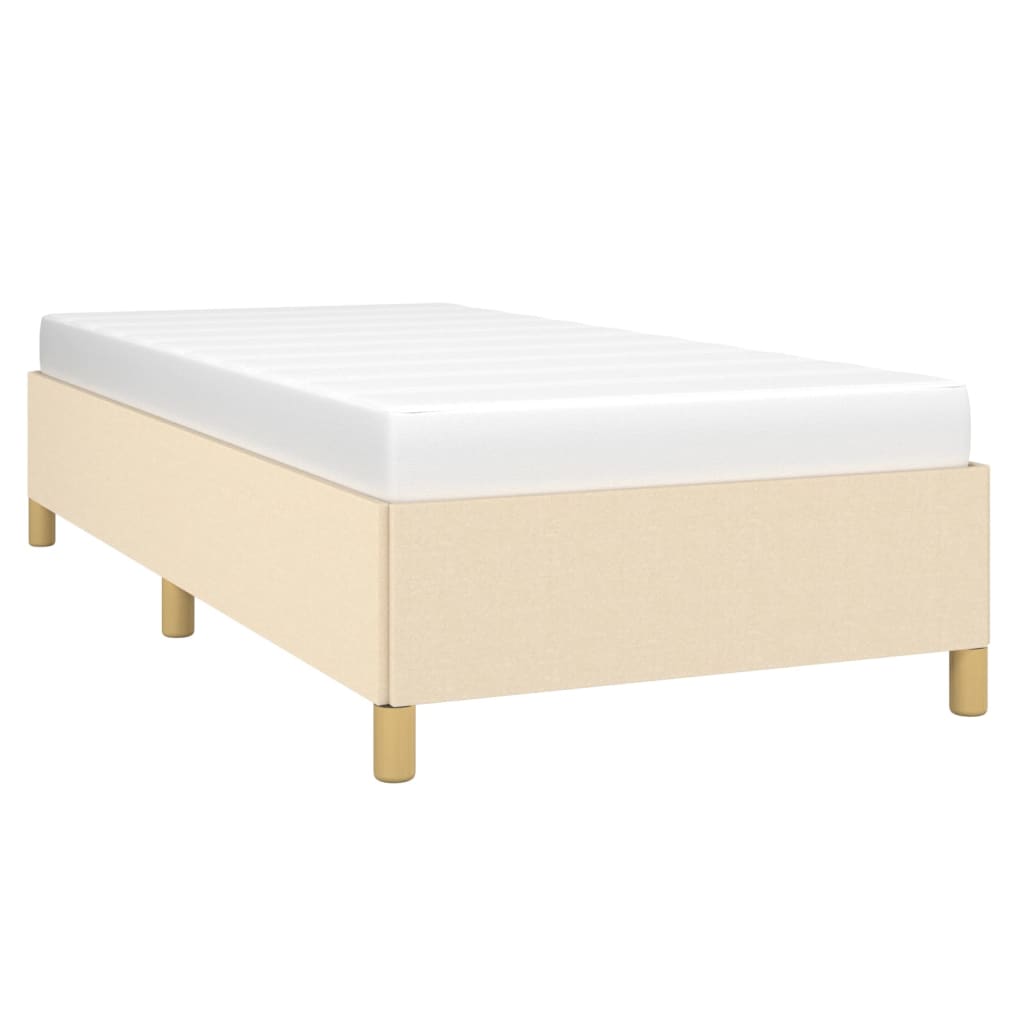 sengeramme uden madras 90x200 cm stof cremefarvet