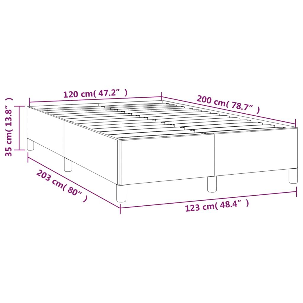 Sengeramme uden madras Taupe 120x200 cm Stof