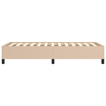 sengeramme uden madras 100x200 cm kunstlæder cappuccinofarvet