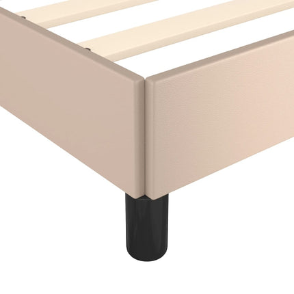 sengeramme uden madras 100x200 cm kunstlæder cappuccinofarvet