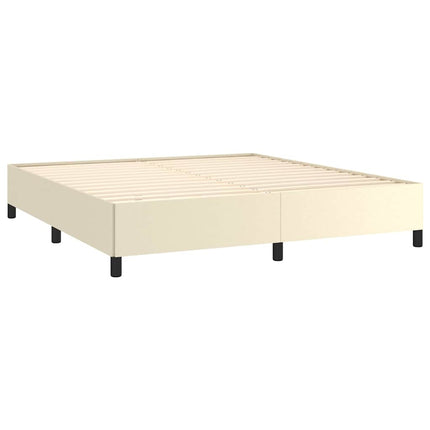 sengeramme uden madras 160x200 cm kunstlæder cremefarvet
