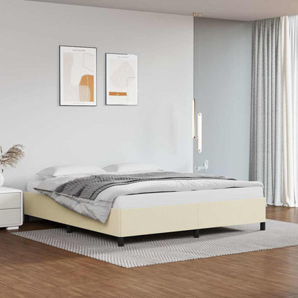 sengeramme uden madras 160x200 cm kunstlæder cremefarvet
