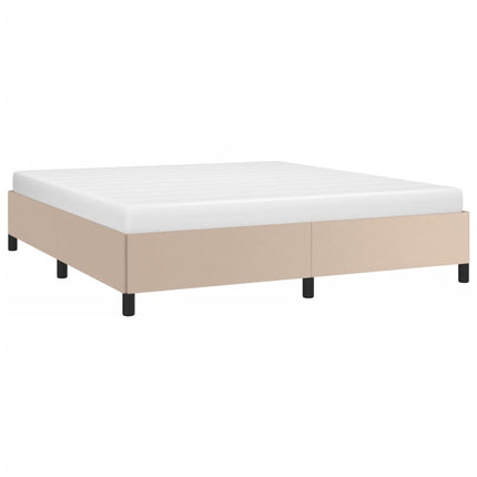 sengeramme uden madras 160x200 cm kunstlæder cappuccinofarvet