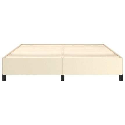 sengeramme 180x200 cm kunstlæder cremefarvet