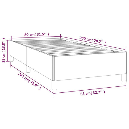 Sengeramme uden madras Mørkeblå 80x200 cm Fløjl
