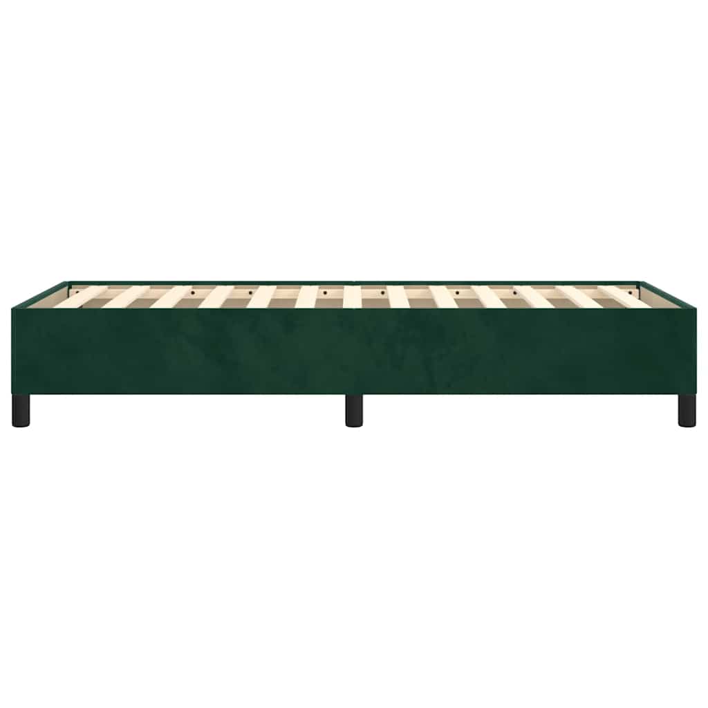 Sengeramme uden madras Mørkegrøn 90x190 cm Fløjl