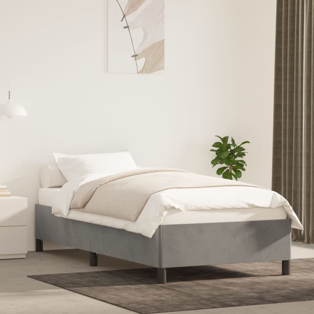 Sengeramme uden madras Lysegrå 100x200 cm Fløjl