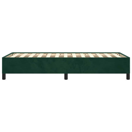 Sengeramme uden madras Mørkegrøn 100x200 cm Fløjl