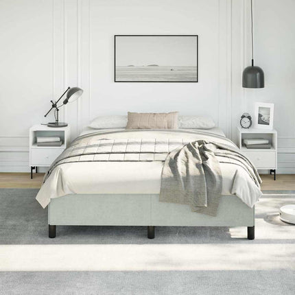 sengestel uden madras lysegrå 137x190 cm fuldfløjl