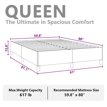 sengestel uden madras lysegrå 152x203 cm queen size velour
