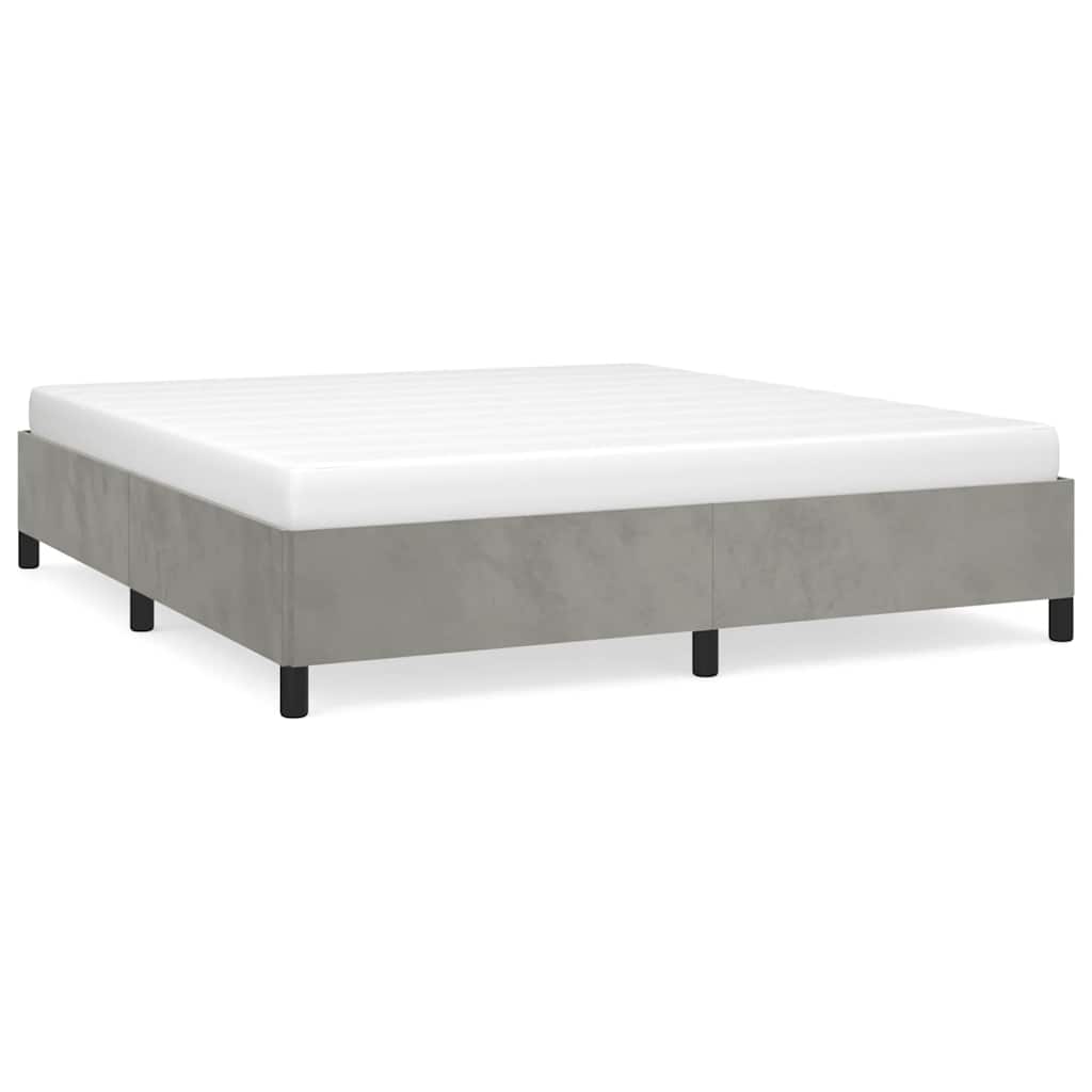 sengestel uden madras lysegrå 193x203 cm kingsize velour