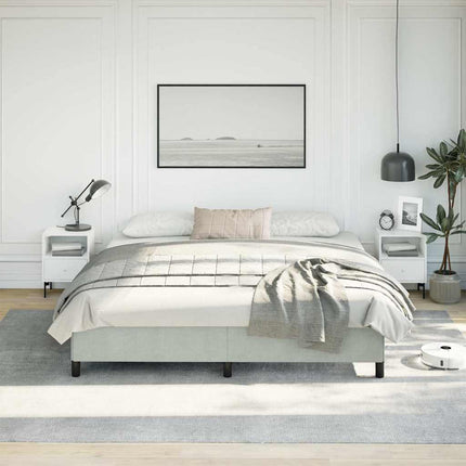 sengestel uden madras lysegrå 193x203 cm kingsize velour