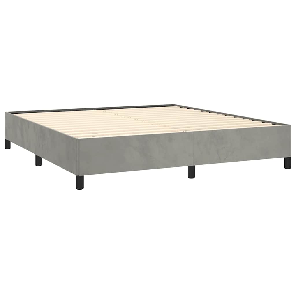 sengestel uden madras lysegrå 193x203 cm kingsize velour