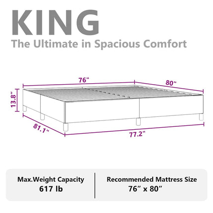 sengestel uden madras lysegrå 193x203 cm kingsize velour