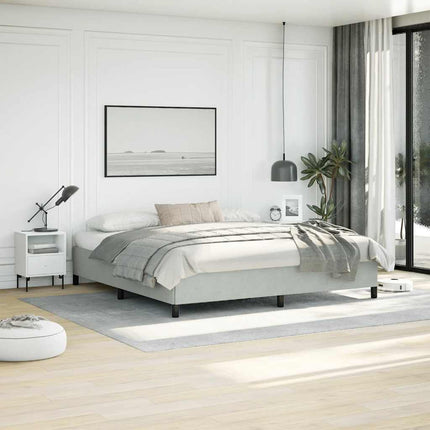 sengestel uden madras lysegrå 193x203 cm kingsize velour