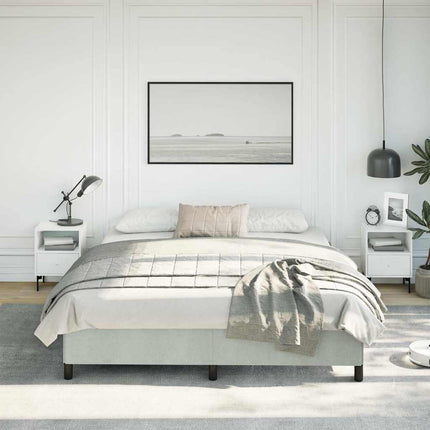 sengestel uden madras lysegrå California King velour