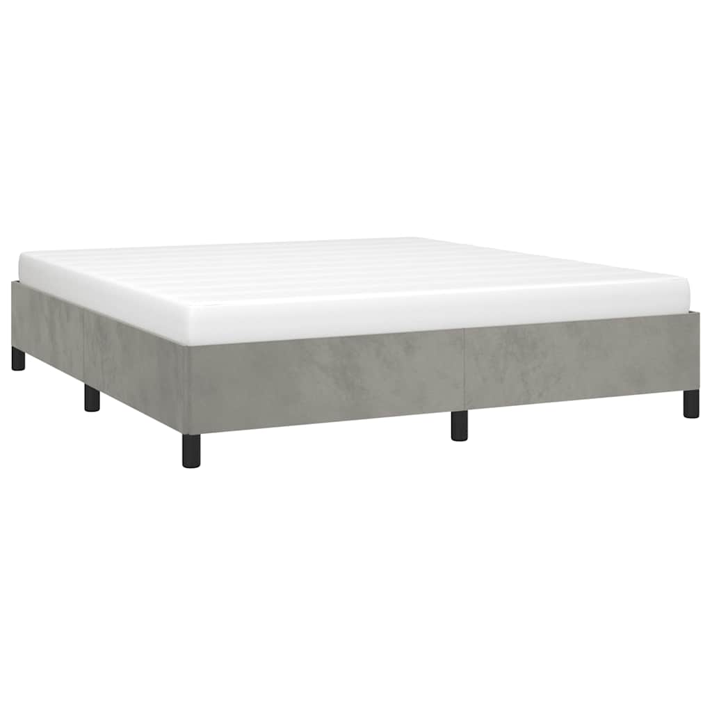 sengestel uden madras lysegrå California King velour