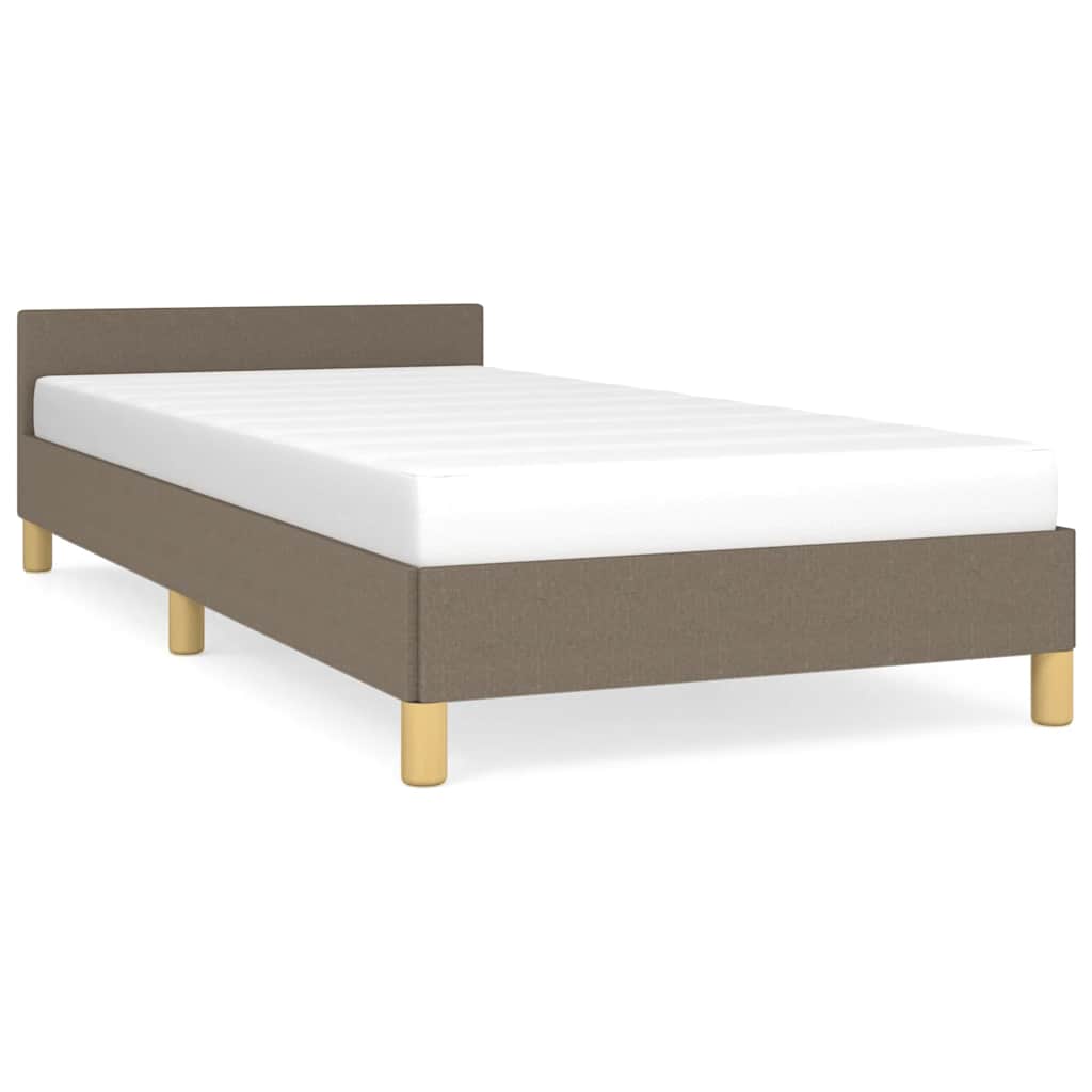Sengeramme med hovedgærde uden madras Taupe 80x200 cm Stof