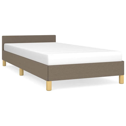 Sengeramme med hovedgærde uden madras Taupe 80x200 cm Stof
