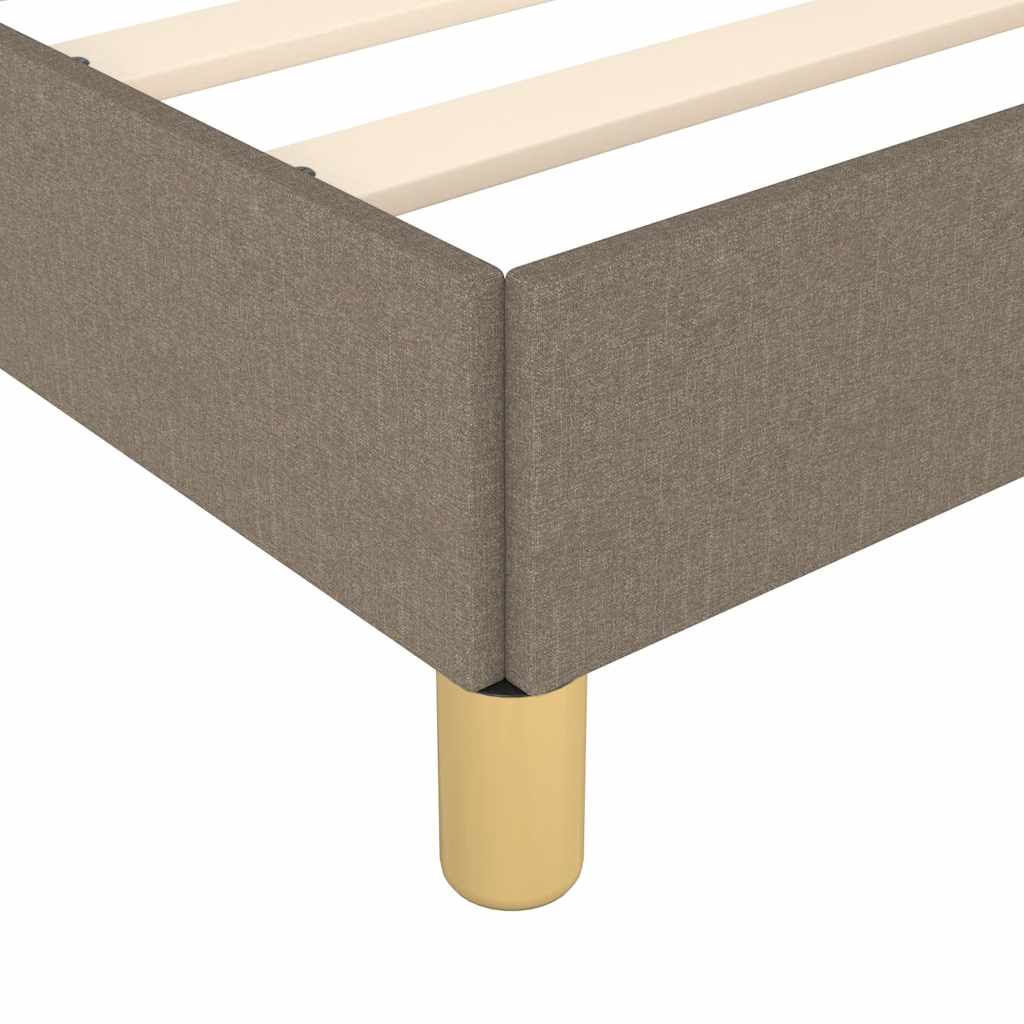 Sengeramme med hovedgærde uden madras Taupe 80x200 cm Stof