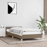 Sengeramme med hovedgærde uden madras Taupe 80x200 cm Stof
