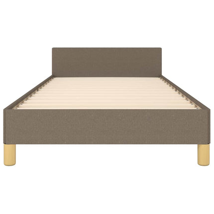 Sengeramme med hovedgærde uden madras Taupe 90x190 cm Stof