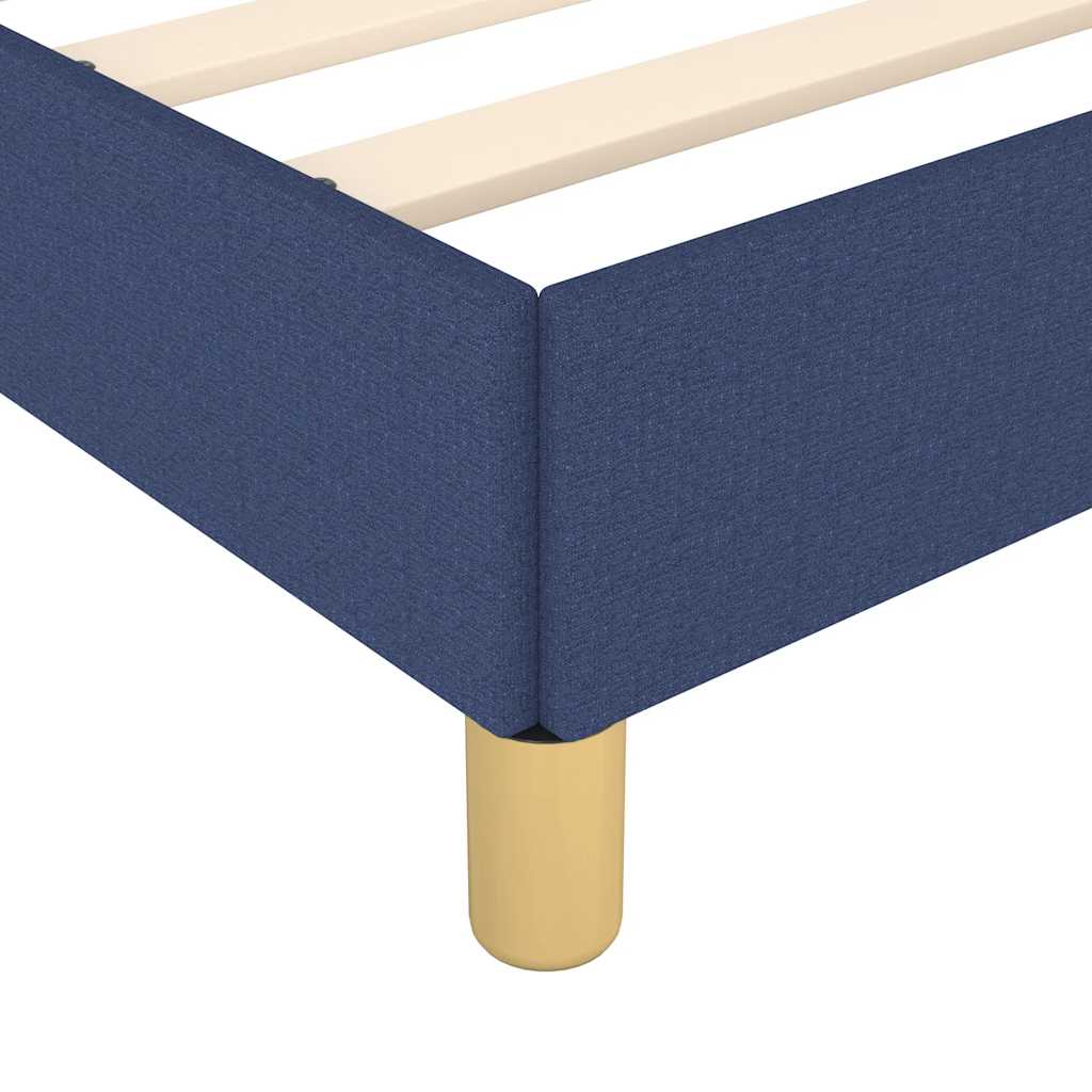 Sengeramme med hovedgærde uden madras Blå 90x190 cm Stof
