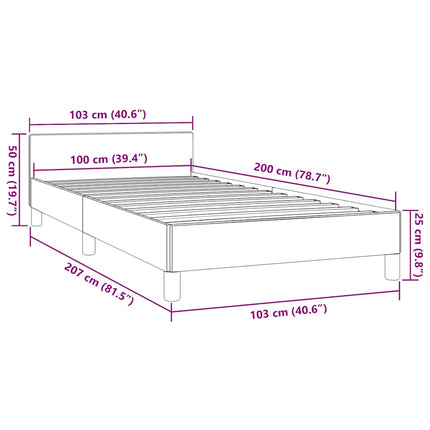 Sengeramme uden madras Mørkegrå 100x200 cm Stof