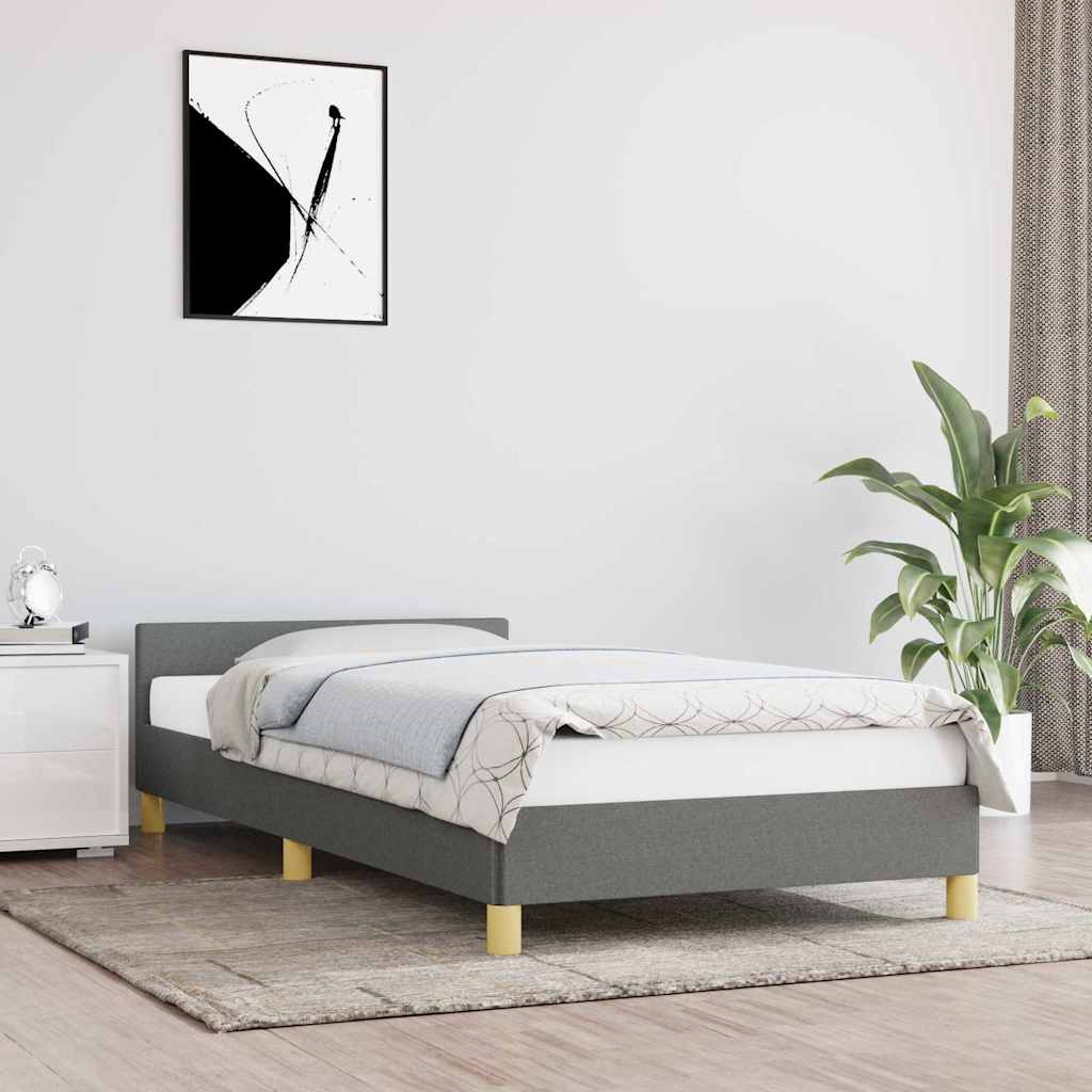 Sengeramme uden madras Mørkegrå 100x200 cm Stof