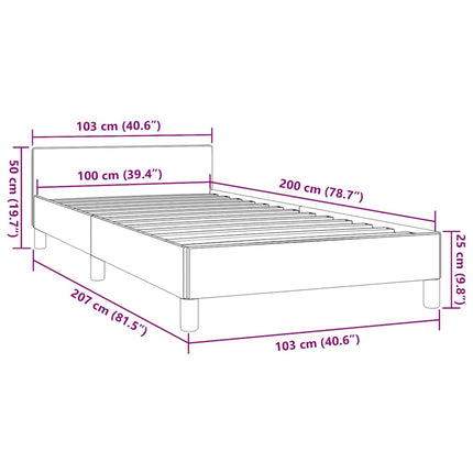 Sengeramme uden madras Sort 100x200 cm Stof