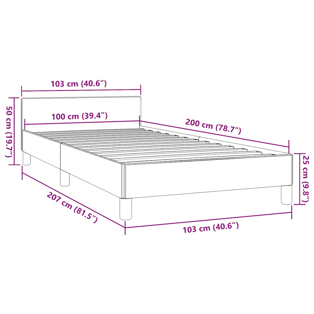 Sengeramme uden madras Taupe 100x200 cm Stof