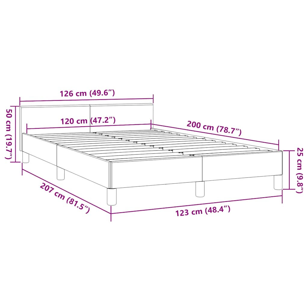 Sengeramme uden madras Taupe 120x200 cm Stof