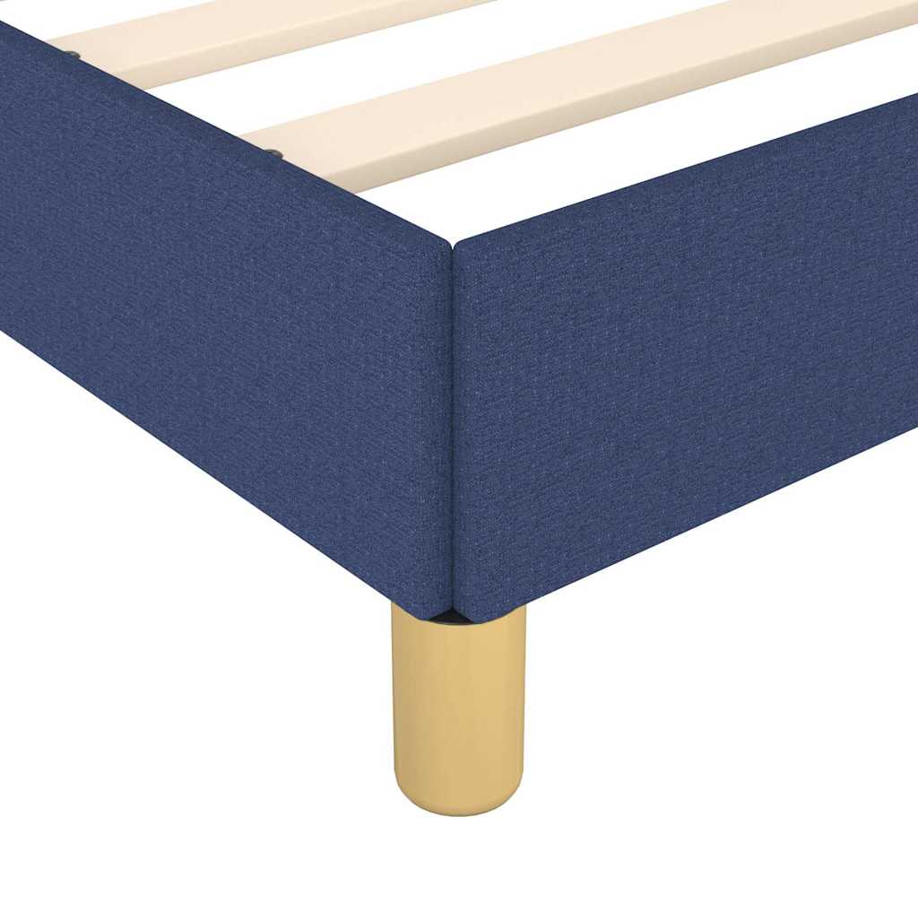 Sengeramme med hovedgærde uden madras Blå 140x200 cm Stof