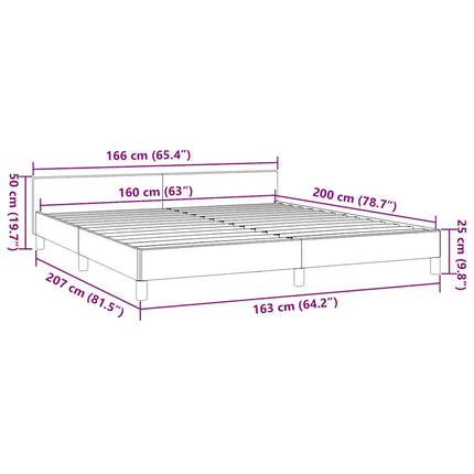 sengeramme uden madras 160x200 cm stof sort