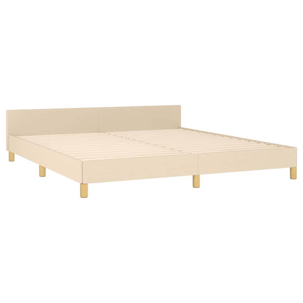 sengeramme uden madras 160x200 cm stof cremefarvet