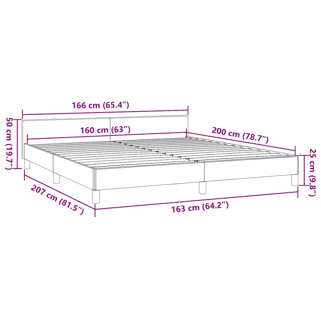 sengeramme uden madras 160x200 cm stof cremefarvet