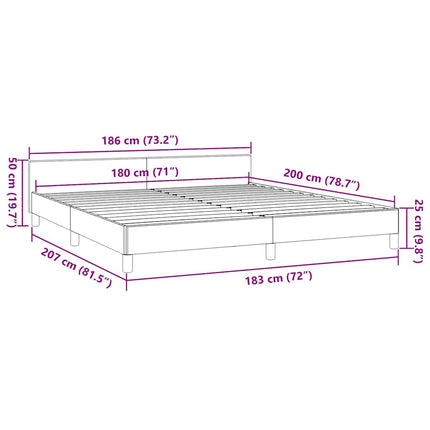 sengeramme uden madras 180x200 cm stof sort