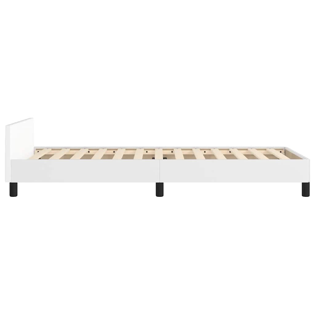 Sengeramme med hovedgærde uden madras Hvid 80x200 cm