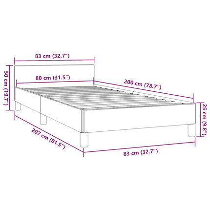 Sengeramme med hovedgærde uden madras Hvid 80x200 cm