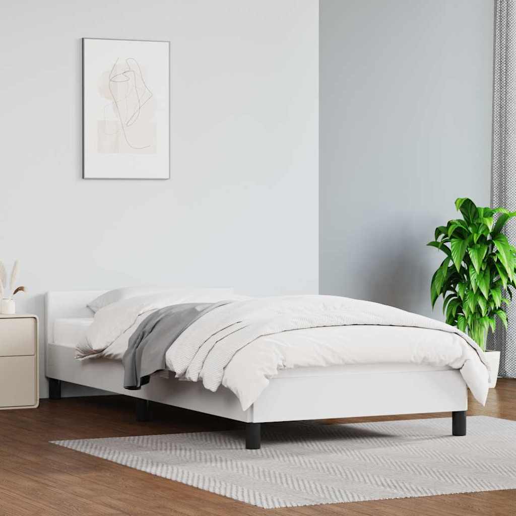 Sengeramme med hovedgærde uden madras Hvid 80x200 cm